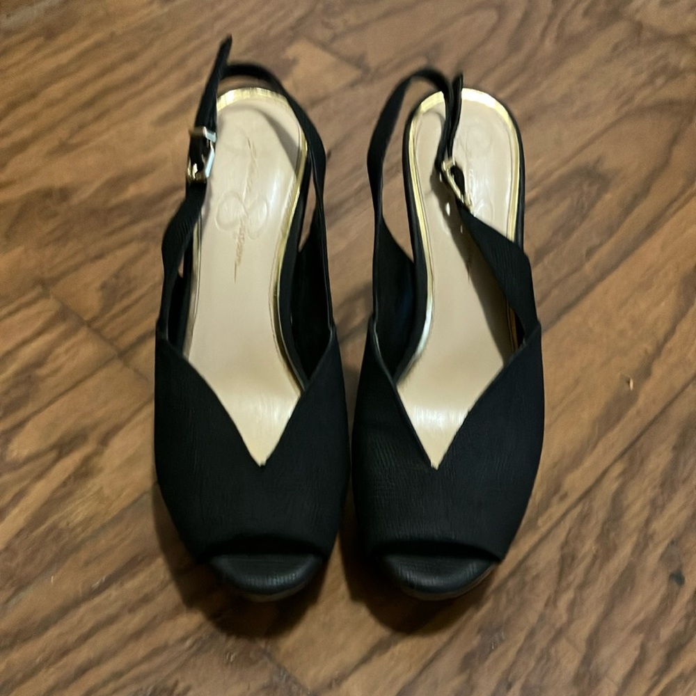 Elegant Black Slingback Women's Shoes